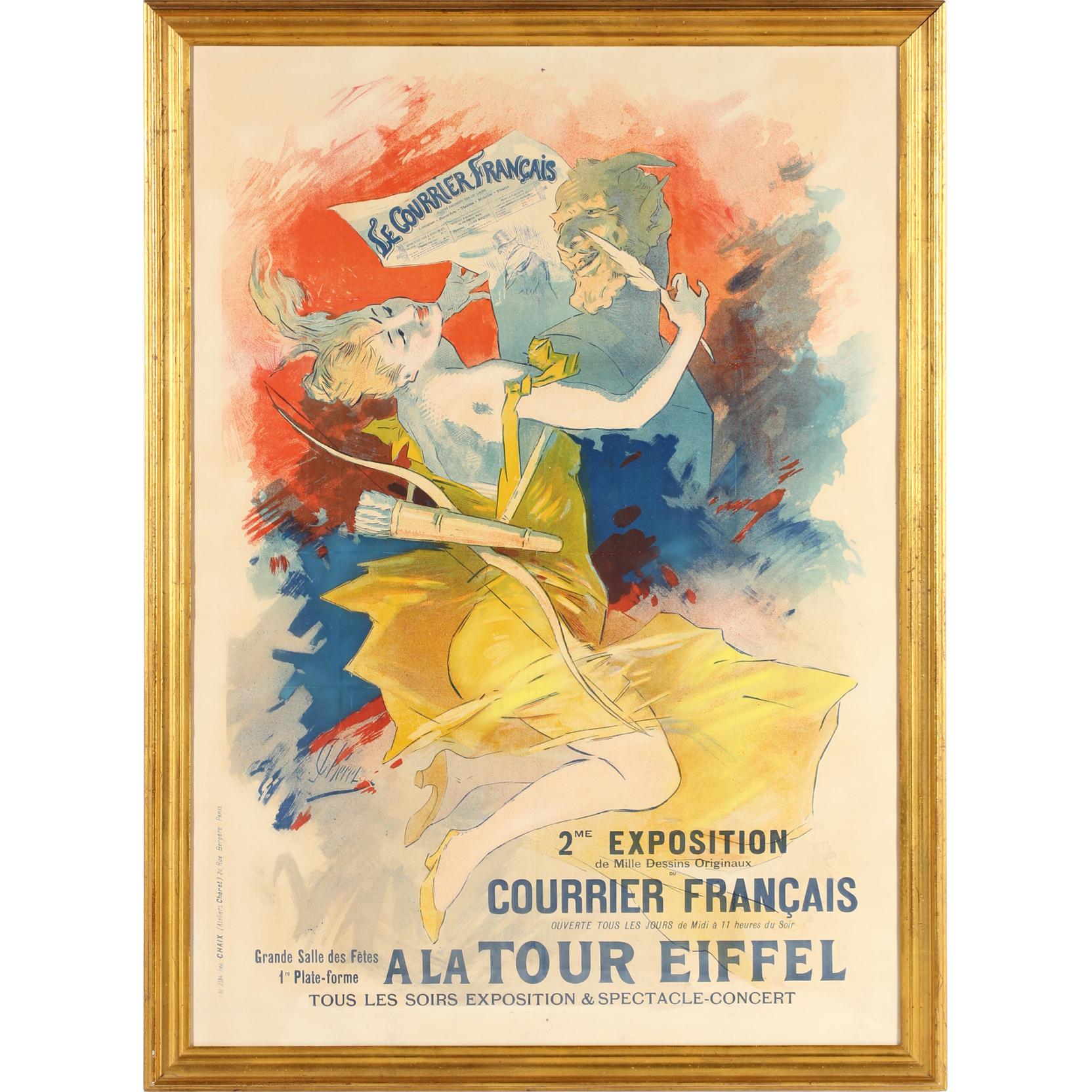 Appraisal: Jules Cheret French - Le Courrier Francais Poster color lithograph