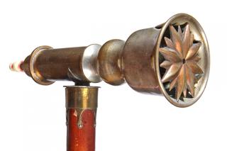 Appraisal: Ornate Ear Trumpet Cane- Ca - An unusual brass ear