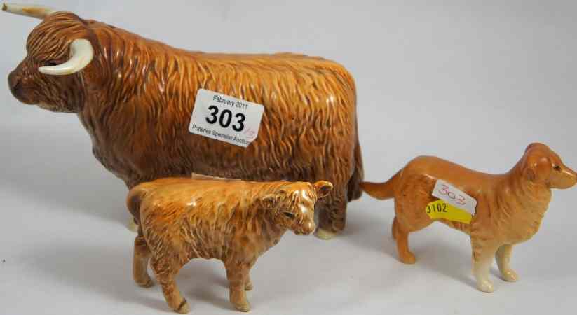 Appraisal: Beswick Highland Bull end of horn missing Highland Calf D