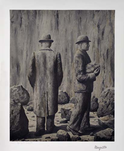 Appraisal: REN MAGRITTE after Deux hommes Color lithograph circa x mm