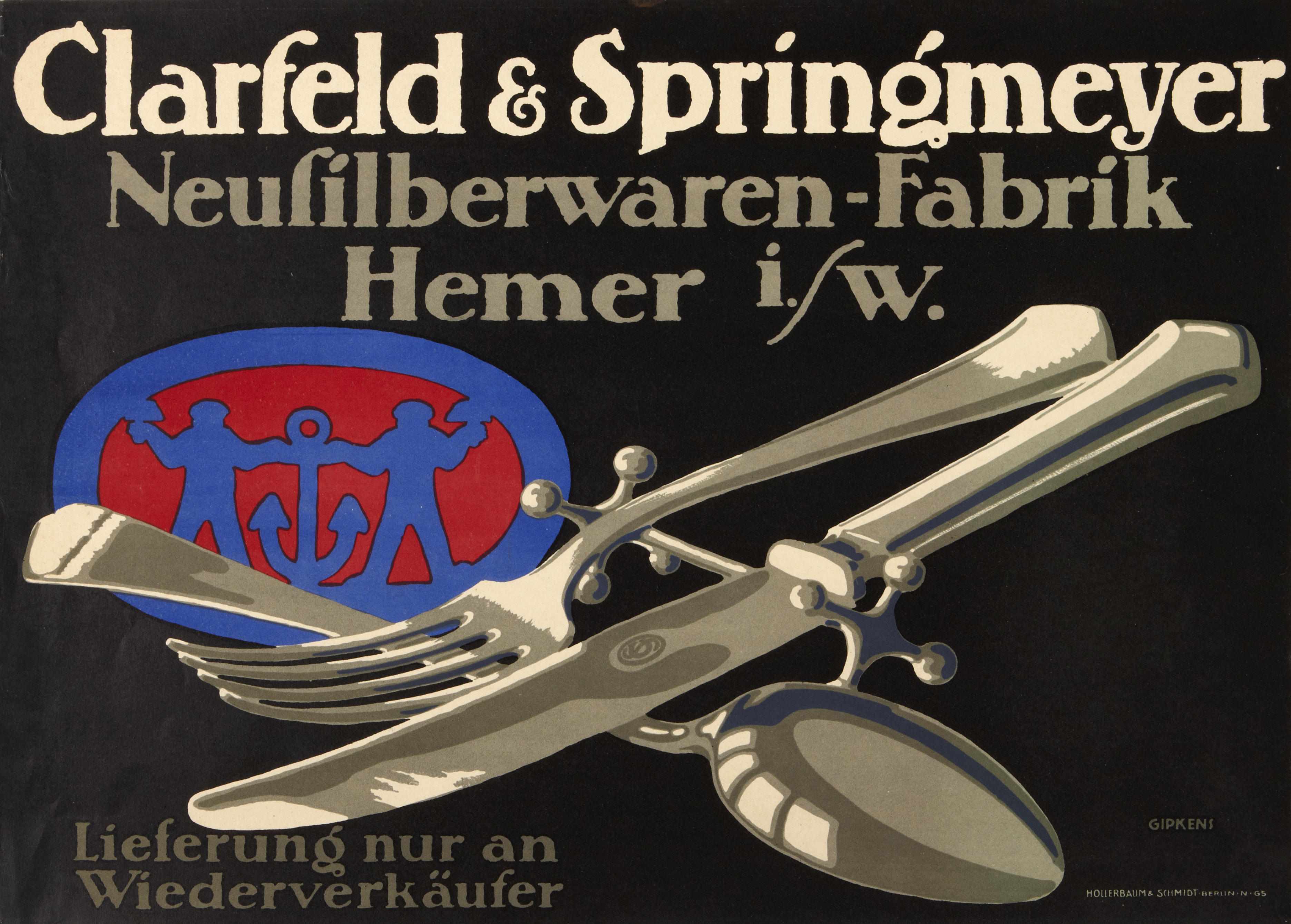 Appraisal: Julius Gipkens German - Clarfeld Springmeyer c Lithographic poster on