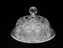 Appraisal: Cut Glass Cheese Dome ca th Century Clear molded and