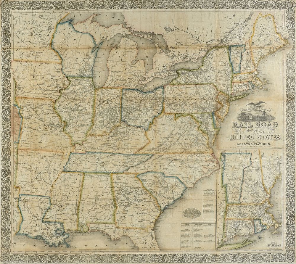 Appraisal: AN ANTIQUE MAP Ensign Bridgman Fanning's Railroad Map of the