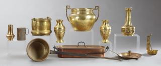 Appraisal: Group of Twelve Metal Objects consisting of a bra Group