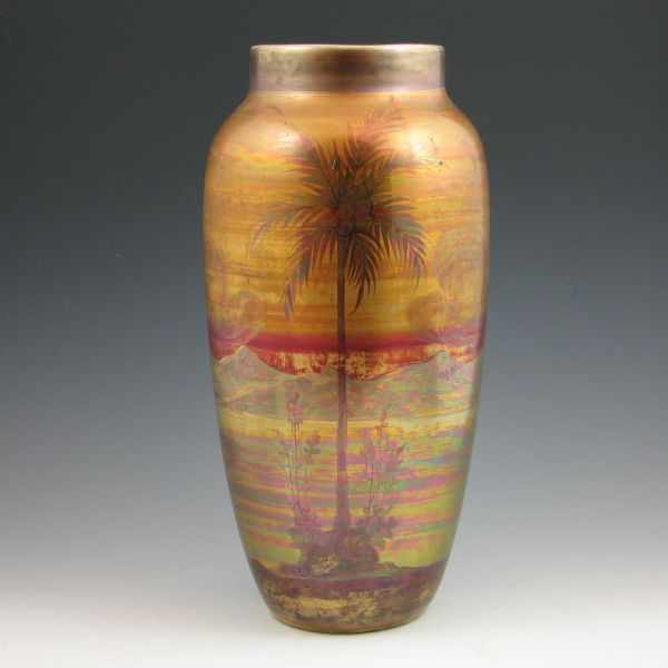 Appraisal: Weller LaSa scenic vase in iridescent colors Unsigned Excellent condition