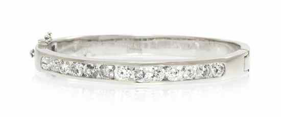 Appraisal: An Karat White Gold and Diamond Bracelet containing round brilliant