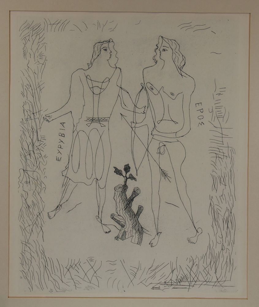 Appraisal: Georges Braque Eros and Eurybia Etching Georges Braque Eros and