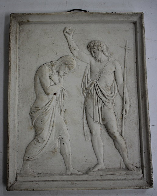 Appraisal: A COPENHAGEN BISQUE PORCELAIN PLAQUE depicting the baptism of Christ