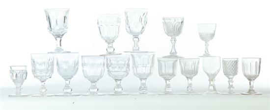 Appraisal: SIXTEEN GLASSES American some possibly Pittsburgh first half- th century