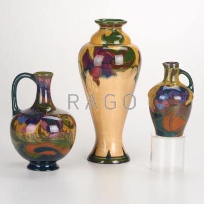 Appraisal: ZUID-HOLLAND GOUDA Three high-glaze vessels vase and two ewers Gouda