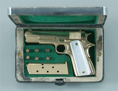 Appraisal: kt gold miniature Colt pistol working replica Colt Mdl cal