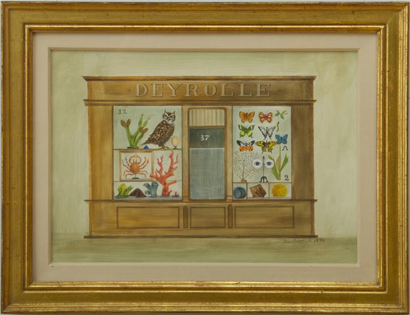 Appraisal: MARY FAULCONER - TAXIDERMIST SHOP PARIS Watercolor pencil and gouache