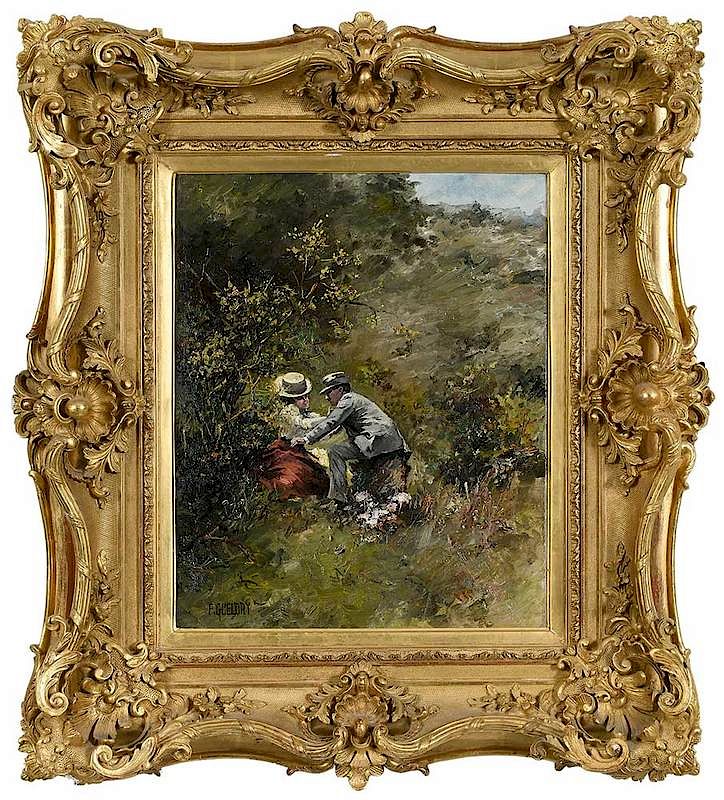 Appraisal: Ferdinand Joseph Gueldry French Young Lovers signed lower right F