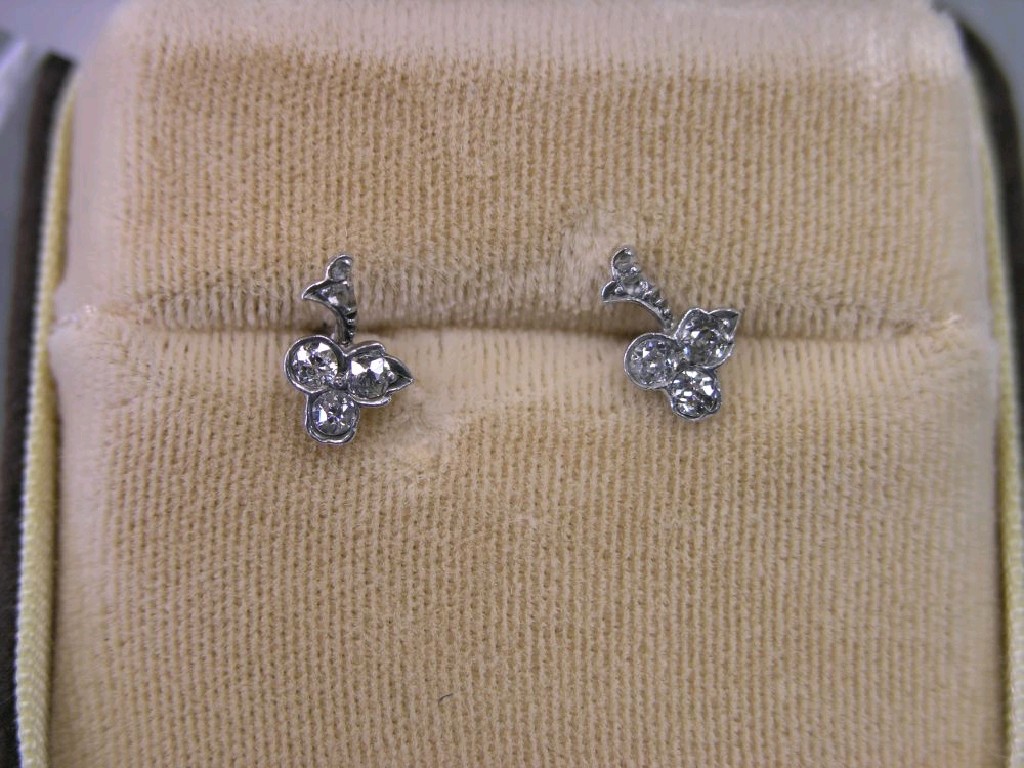 Appraisal: A pair of diamond earrings each in the form of