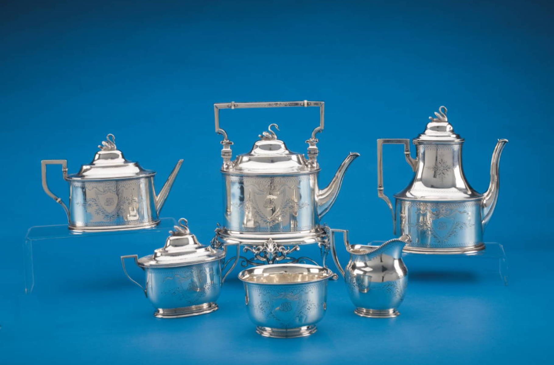 Appraisal: AMERICAN COIN SILVER SIX-PIECE TEA AND COFFEE SERVICE BIGELOW BROTHERS