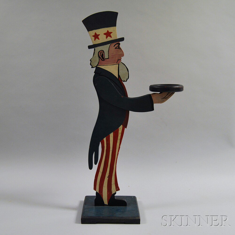 Appraisal: Carved and Painted Uncle Sam Figure th century ht in