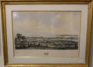 Appraisal: After J B Batchelder hand colored lithograph Camp Banks Encampment