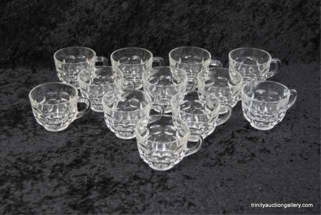 Appraisal: Vintage Thumbprint Pattern Glass Punch Cups SetAll in very good