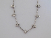 Appraisal: An Italian carat white gold and diamond necklace the seven