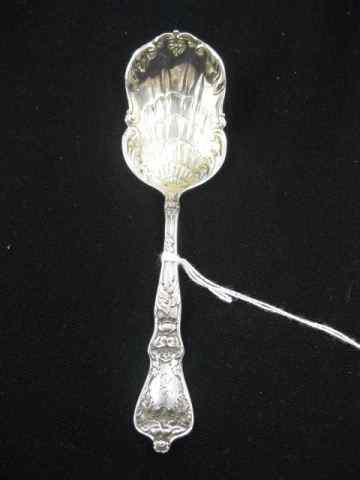 Appraisal: Manchester ''Poppy'' Sterling Silver Jam or SugarSpoon elaborate scalloped gold