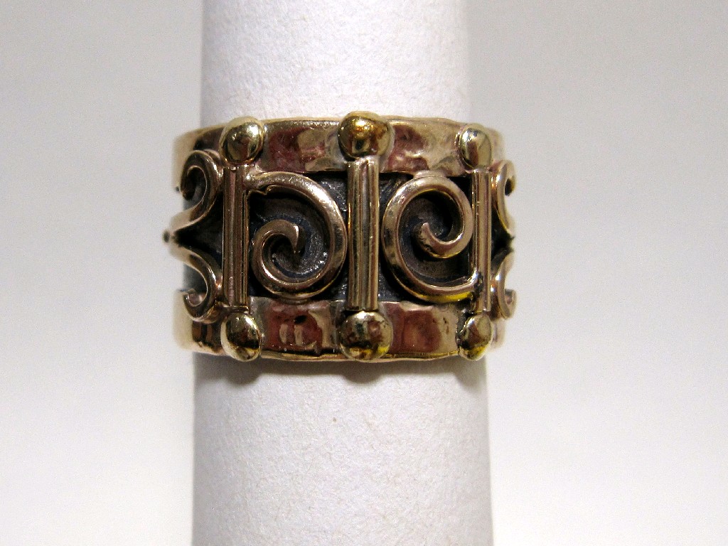 Appraisal: Silver and gold dress ring