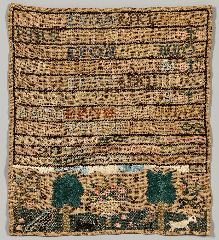 Appraisal: Needlework Sampler Hannah Byrn Needlework Sampler Hannah Byrn made at