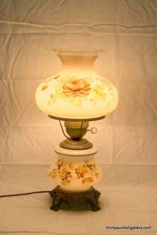 Appraisal: Hand Painted Gone With The Wind Style Table Lamp From