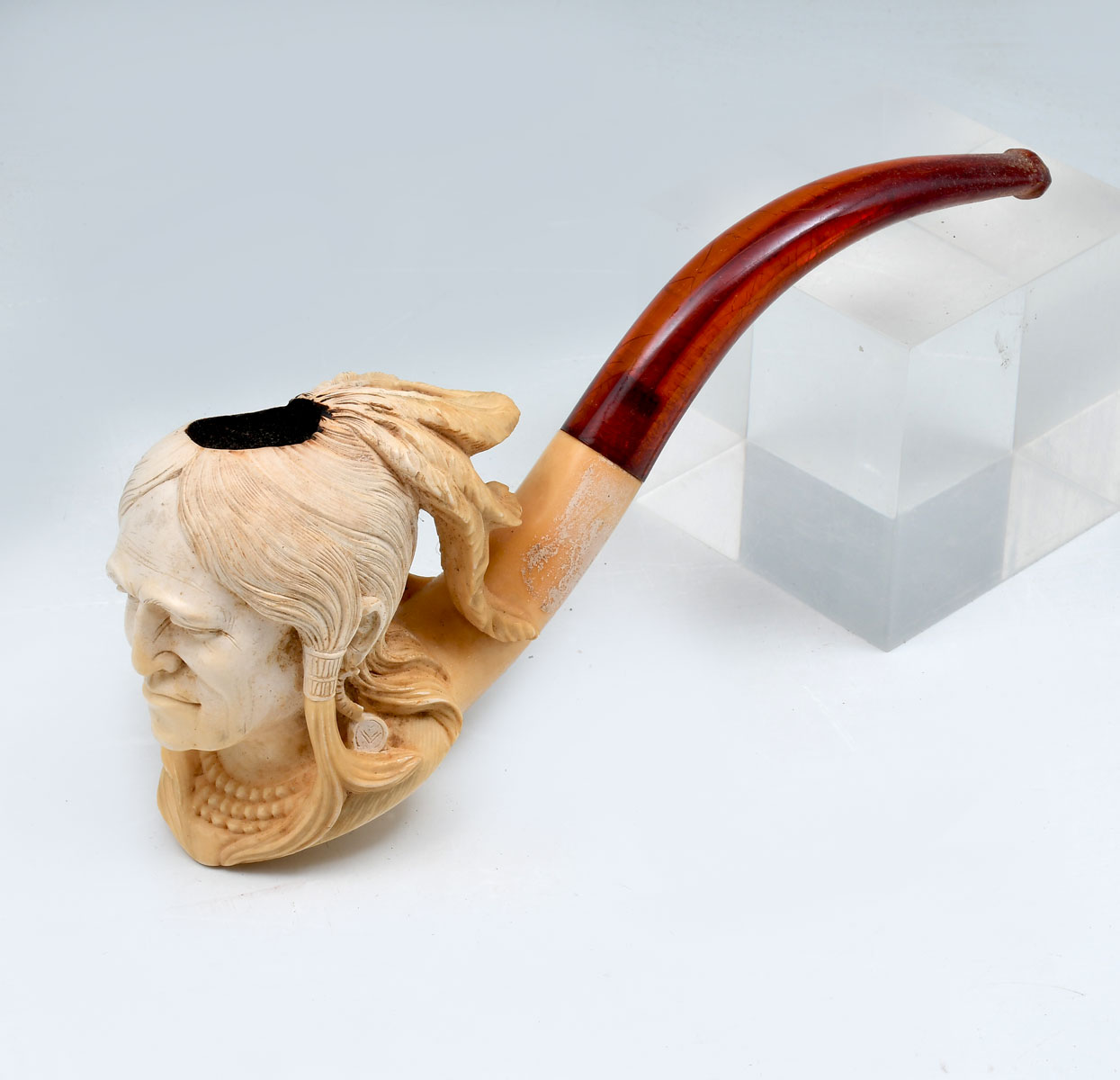 Appraisal: MEERSCHAUM INDIAN HEAD PIPE Approx '' h x '' l