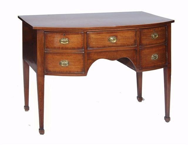 Appraisal: A TH CENTURY GEORGIAN STYLE MAHOGANY BOW FRONTED SMALL SIDEBOARD