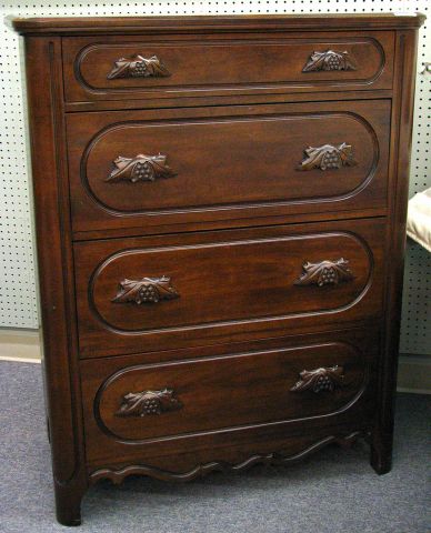 Appraisal: Davis Cabinet Co antique-style chest and nightstand dark walnut finish