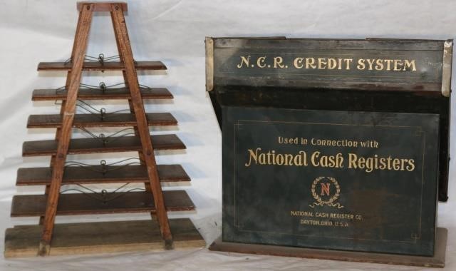 Appraisal: CA NATIONAL CASH REGISTER CREDIT SYSTEM PAINTED METAL RACK WITH