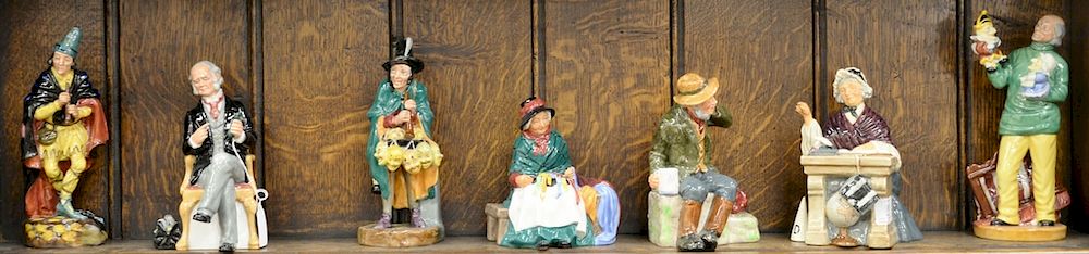 Appraisal: Group of seven Royal Doulton figures including The Mask Sellers