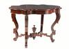 Appraisal: CENTER TABLE - Victorian turtle top center table with leaf