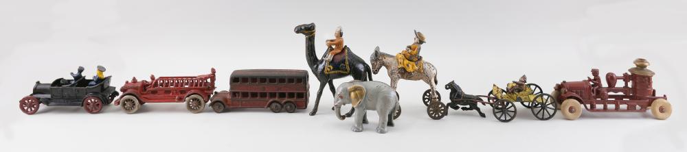 Appraisal: EIGHT CAST IRON TOYS TH CENTURY LENGTHS FROM TO EIGHT