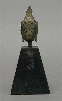 Appraisal: Small Thai Bronze Head of Buddha in x in