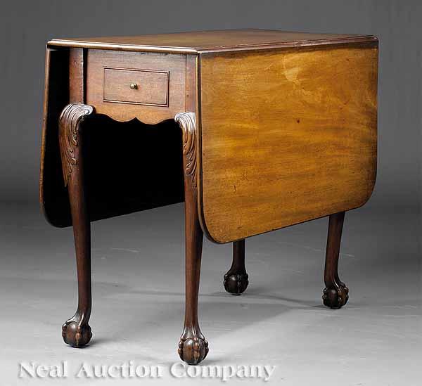 Appraisal: A George III Carved Mahogany Drop-Leaf Breakfast Table late th