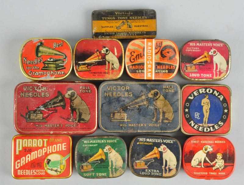 Appraisal: Lot of Early Needle Tins Condition Excellent Plus Size Largest