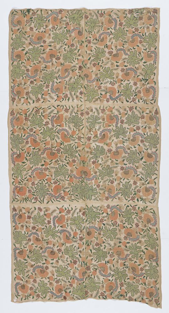 Appraisal: th C Ottoman Embroidered Linen Table Cover th C Ottoman