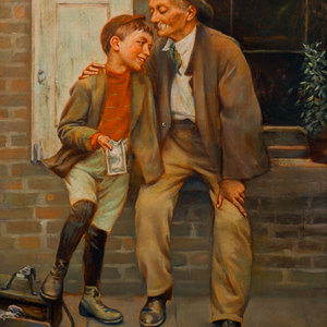 Appraisal: Michele Falanga American - Father and Son oil on canvas