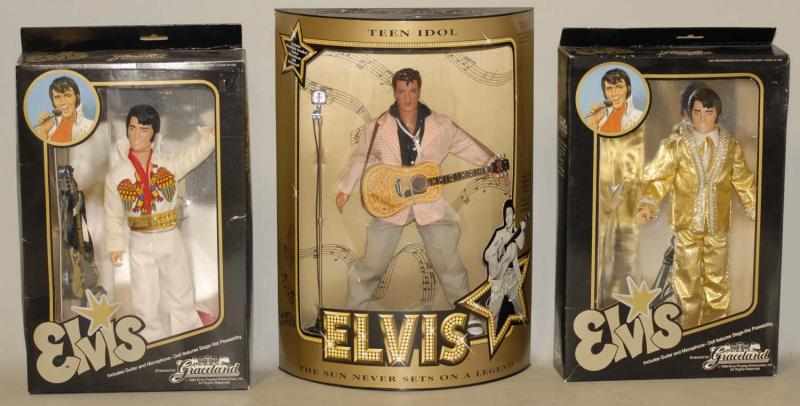 Appraisal: Lot of Elvis Dolls in Boxes Condition Excellent Size Largest