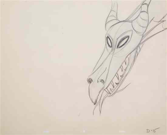 Appraisal: WALT DISNEY SLEEPING BEAUTY An original production sketch of ''Malificent''