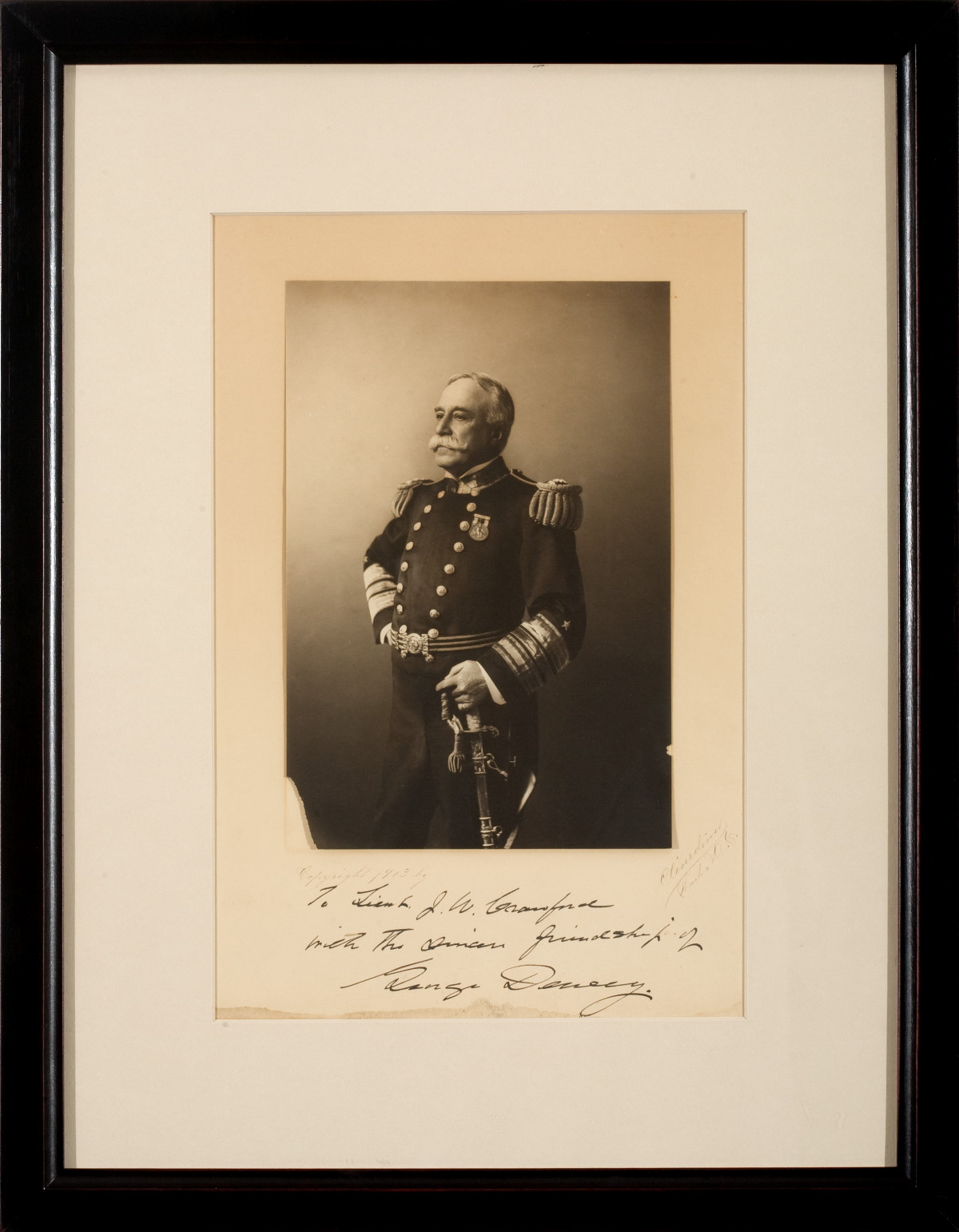 Appraisal: AUTOGRAPHED PHOTOGRAPH OF ADMIRAL GEORGE DEWEY IN UNIFORM Copyright by