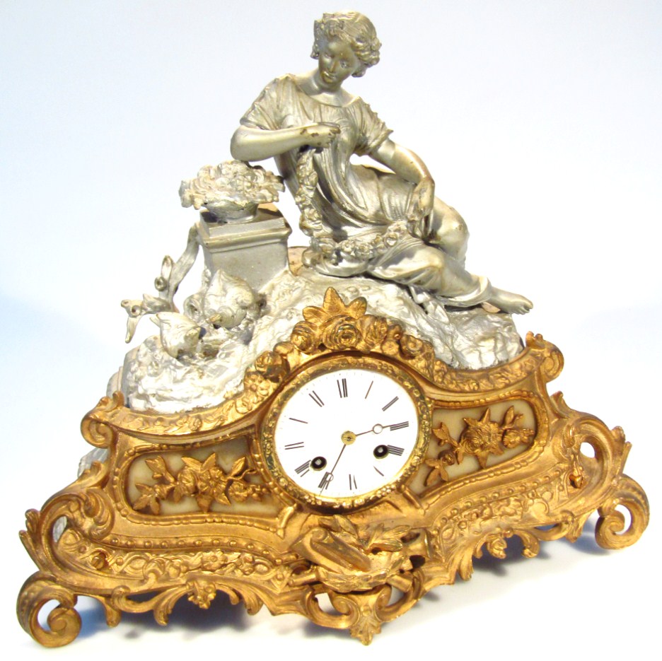 Appraisal: An early thC rococo design mantel clock the cm dia