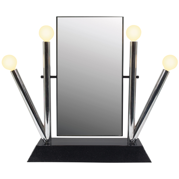 Appraisal: Ettore Sottsass mirror Memphis adjustable mirror metal base with sparkle