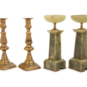 Appraisal: Two Pairs of Table Articles th Century comprising a pair