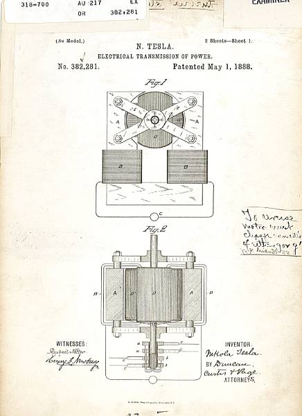 Appraisal: World Figures Patent issued to Nikola Tesla signed Nikola Tesla