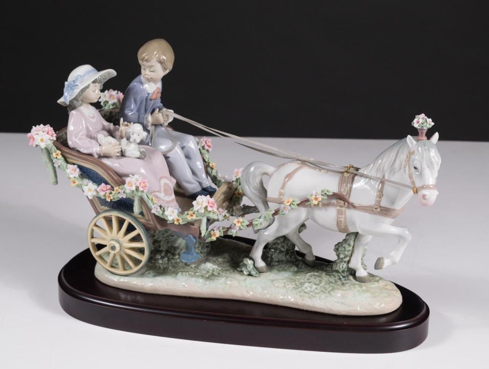 Appraisal: LLADRO A RIDE IN THE PARK PORCELAIN FIGURAL GROUP limited