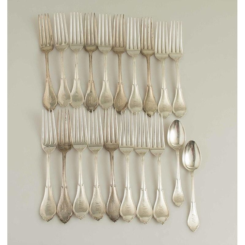 Appraisal: Schulz Fischer Silver Flatware Eureka Pattern pieces assorted Schulz Fischer