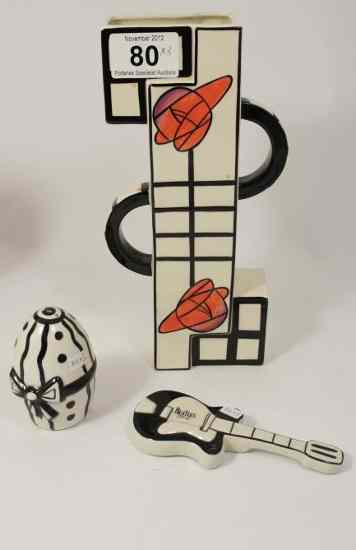 Appraisal: Lorna Bailey Rennie Mackintosh design Vase Beatles Guitar fridge magnet