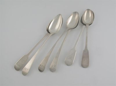 Appraisal: Six th th century basting spoons mixed makers and dates